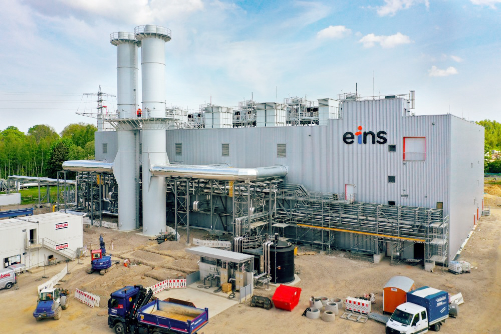 Luftaufnahme des Motorenheizkraftwerks in Chemnitz