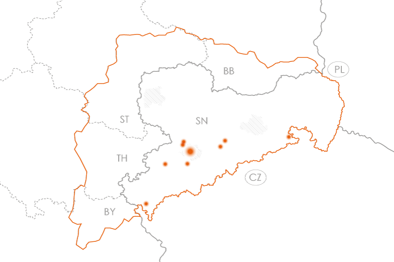 Übersichtskarte Fernwärme-Gebiet Region Südsachsen
