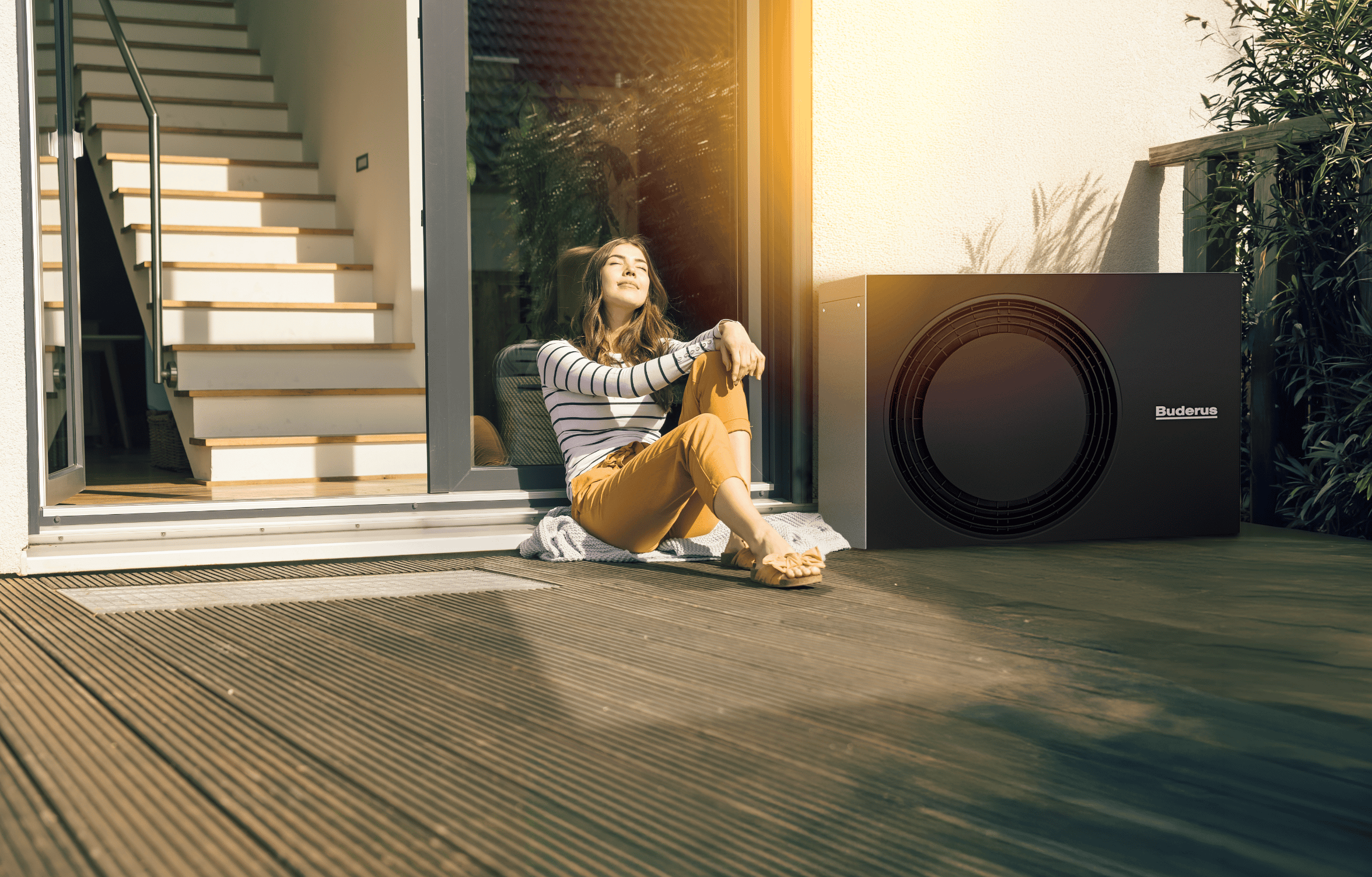 Familie und Wärmepumpe 