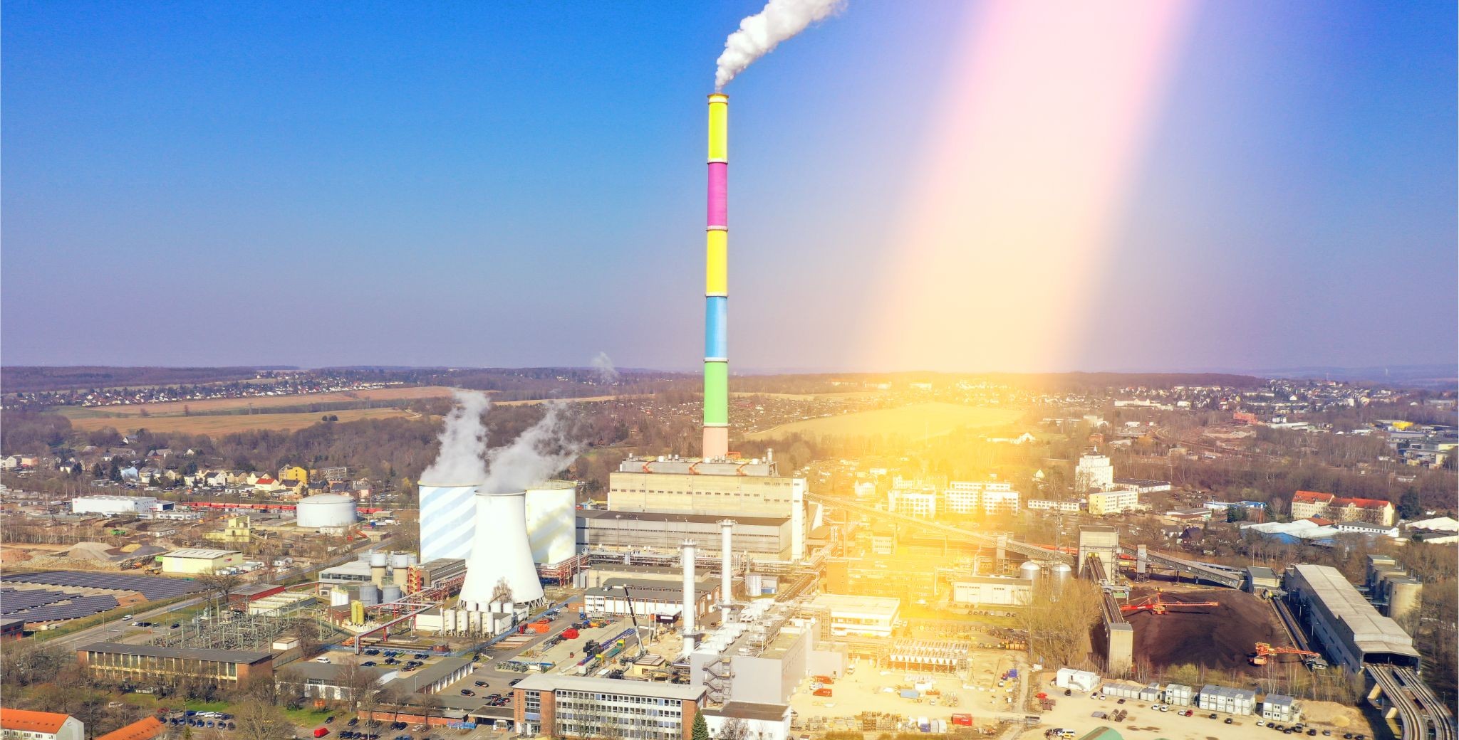 Blick auf das Heizwerk der eins in Chemnitz