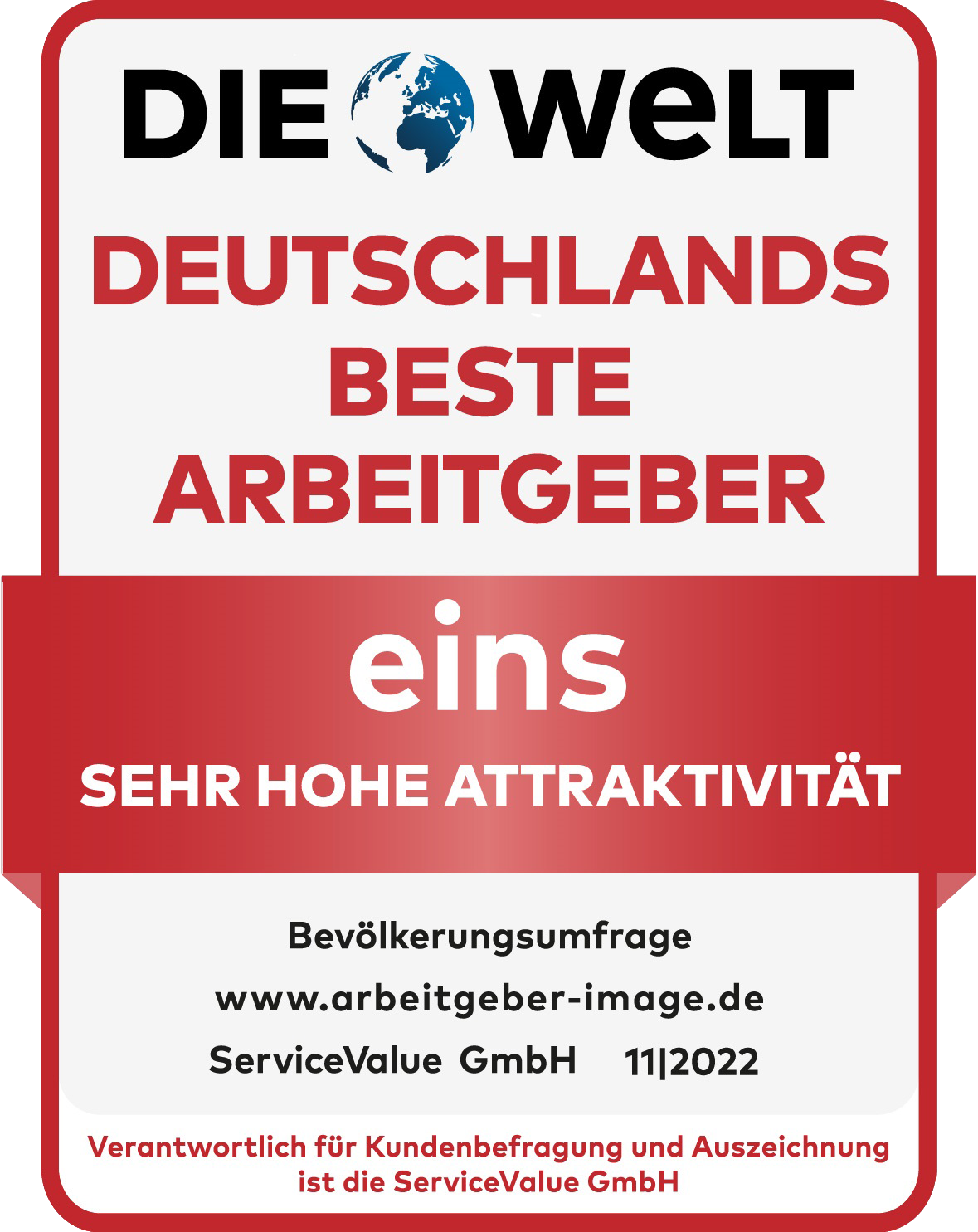 eins hat eine sehr hohe Attraktivität für Arbeitnehmer