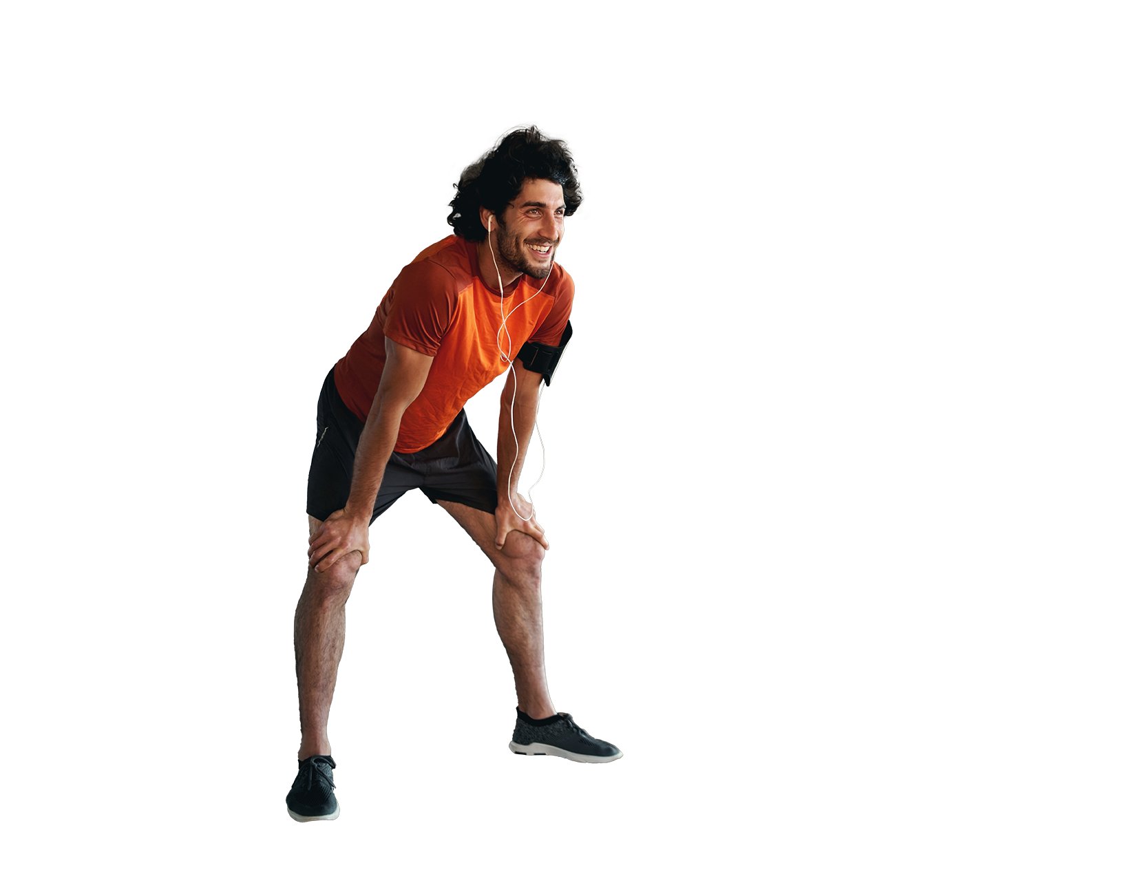 Eine Person in Sportkleidung macht Fitnessübungen