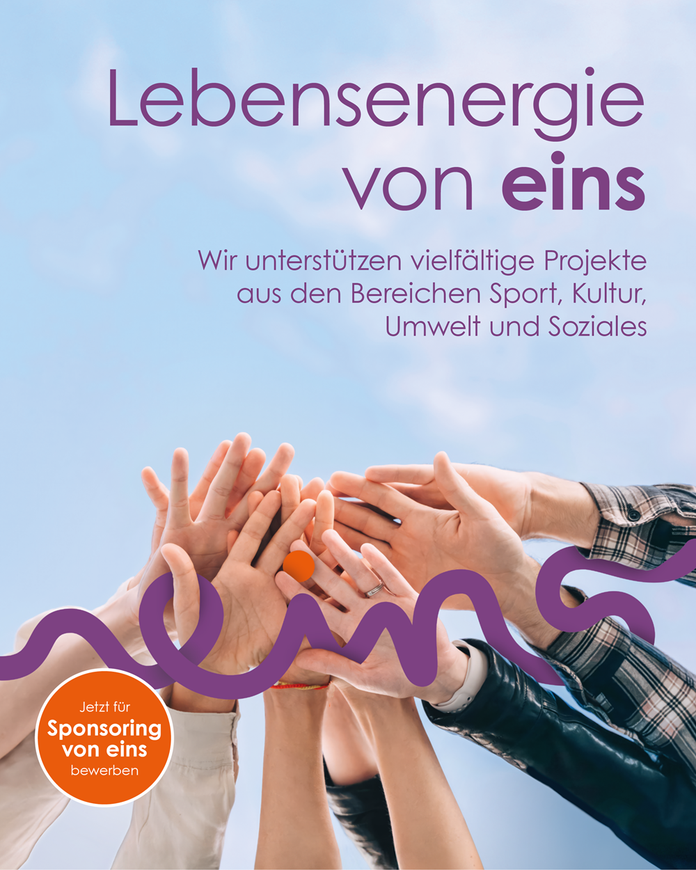 Hände werden übereinander gelegt