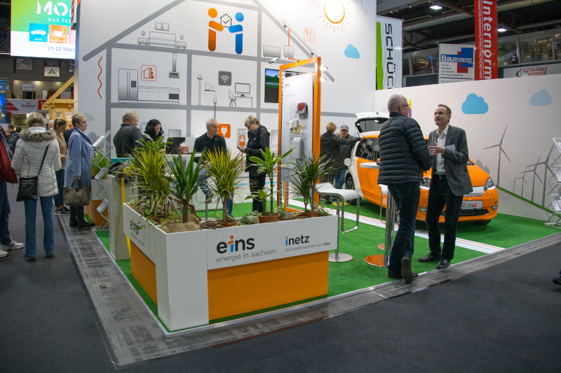 der eins Stand auf der Baumesse in Chemnitz