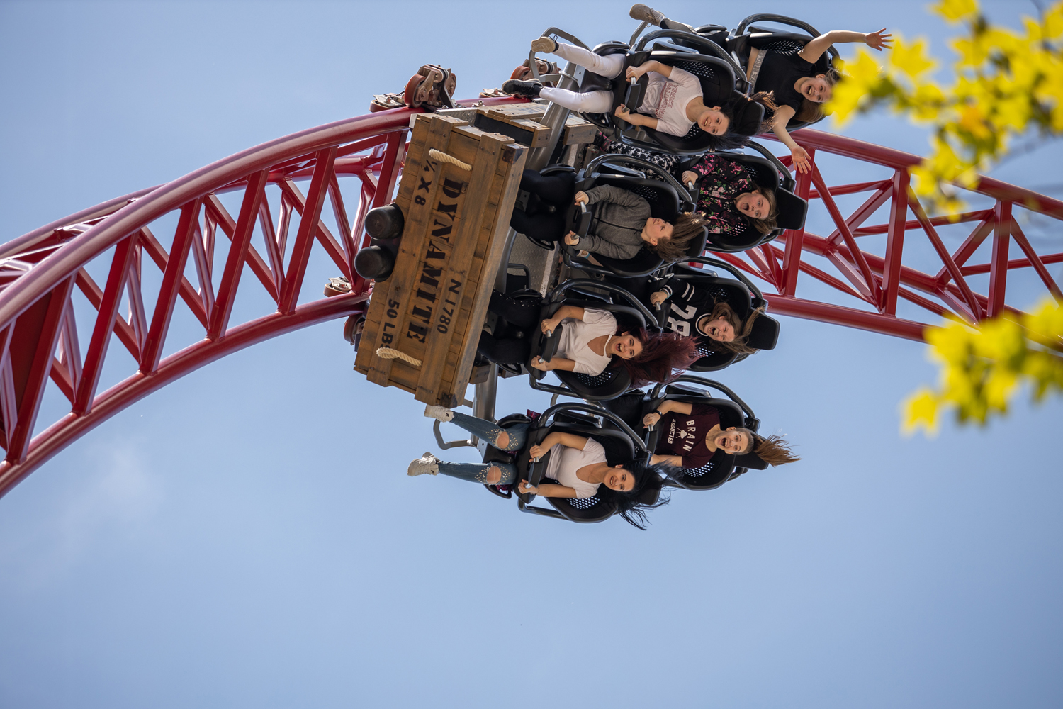 Looping der Achterbahn im Freizeitpark Plohn