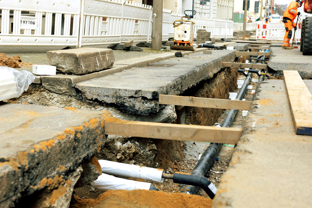 Kabelschacht eins-Baustelle